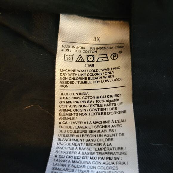 Old Navy 100% Cotton Black LS Knee Length Shirt Dress Women's Plus 3X - Picture 12 of 12